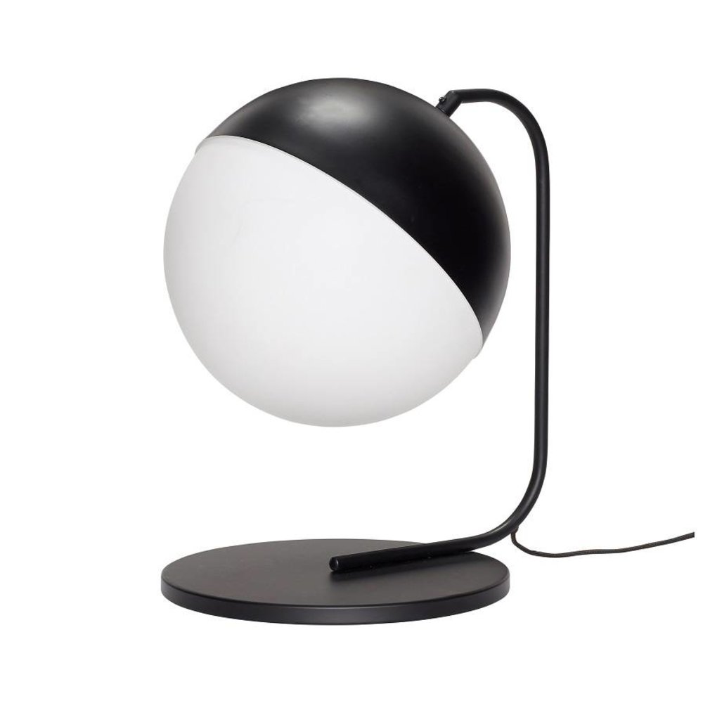 Hubsch Table lamp black metal with white glass Hubsch Table lamp black metal with white glass