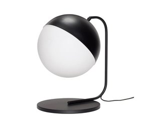Hubsch Tischlampe aus schwarzem Metall mit weißem Glas Hubsch Tischlampe aus schwarzem Metall mit weißem Glas