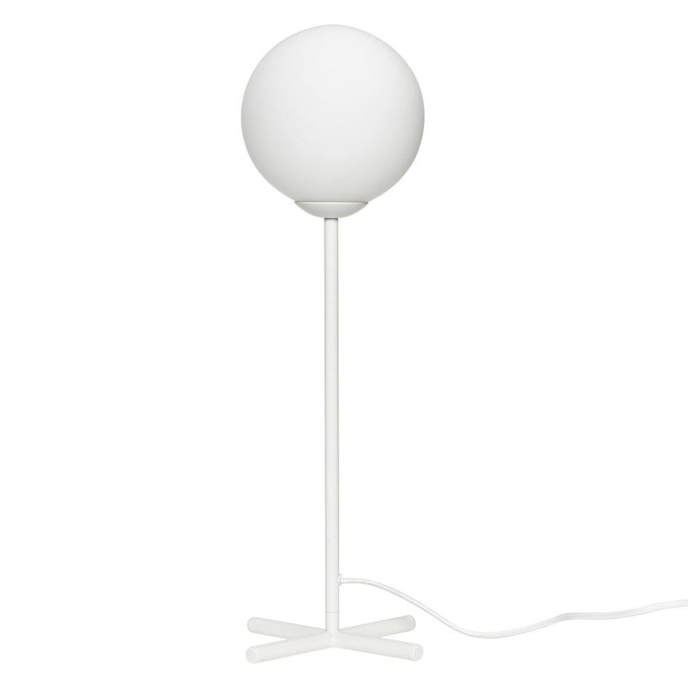 Hubsch Tafellamp wit metaal met wit glas - and Company