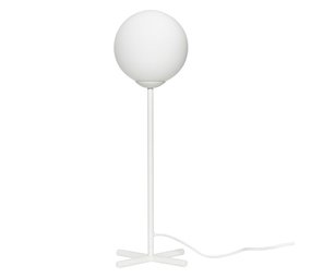 Hubsch Bordslampa vit metall med vitt glas