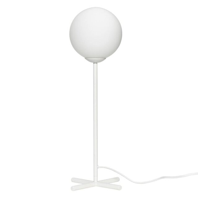 Hubsch Tafellamp wit metaal met wit glas