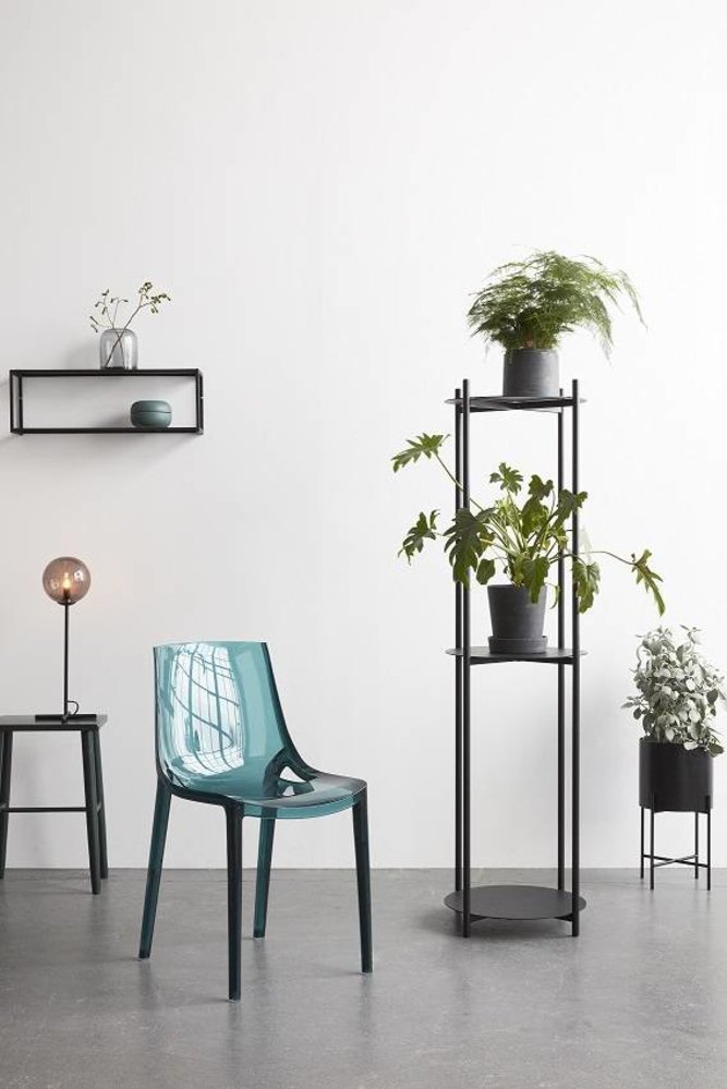 Hubsch Bordlampe svart metall med røykglass Hubsch Bordlampe svart metall med røykglass