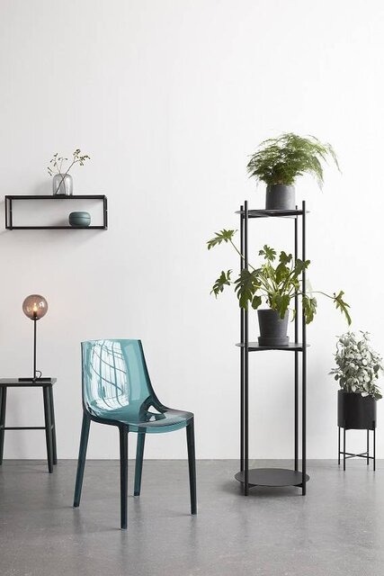 Hubsch Bordlampe svart metall med røykglass Hubsch Bordlampe svart metall med røykglass