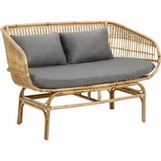 Nordal Divano in rattan con cuscini grigi Nordal Divano in rattan con cuscini grigi