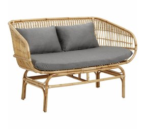 Nordal Divano in rattan con cuscini grigi Nordal Divano in rattan con cuscini grigi
