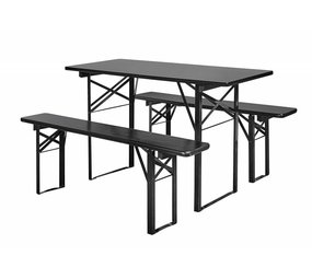 Nordal Table with benches set black