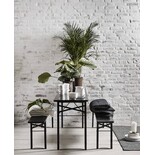 Nordal Table avec bancs noir Nordal Table avec bancs noir