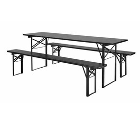 Nordal Tafel met banken set zwart Nordal Tafel met banken set zwart