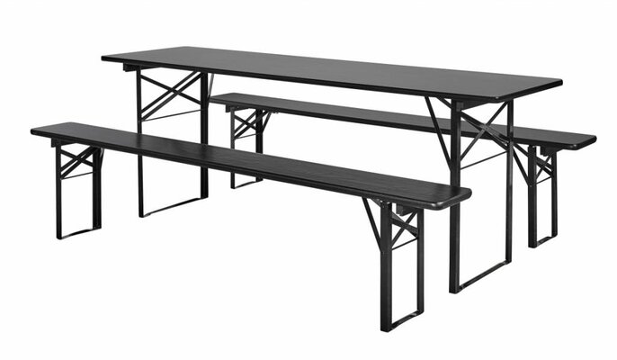 Nordal Bord med benker satt svart Nordal Bord med benker satt svart