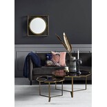 Nordal Kaffeetisch Blumenmuster Gold mit Glas Nordal Kaffeetisch Blumenmuster Gold mit Glas