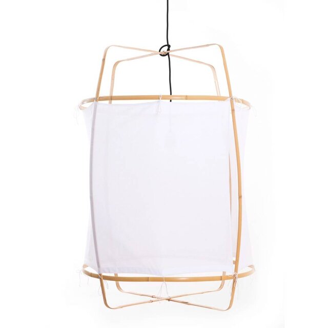 Ay Illuminate Hanging lamp Z2 blond frame with white cotton ø67x100cm