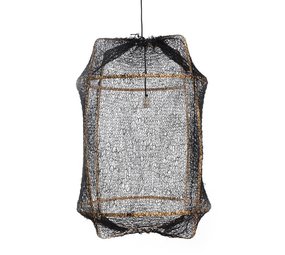 Ay Illuminate Lampada a sospensione Z2 bionda rete sisal nera ø67x100cm
