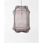 Ay Illuminate Lampada a sospensione Z2 bionda rete sisal grigia ø67x100cm Ay Illuminate Lampada a sospensione Z2 bionda rete sisal grigia ø67x100cm
