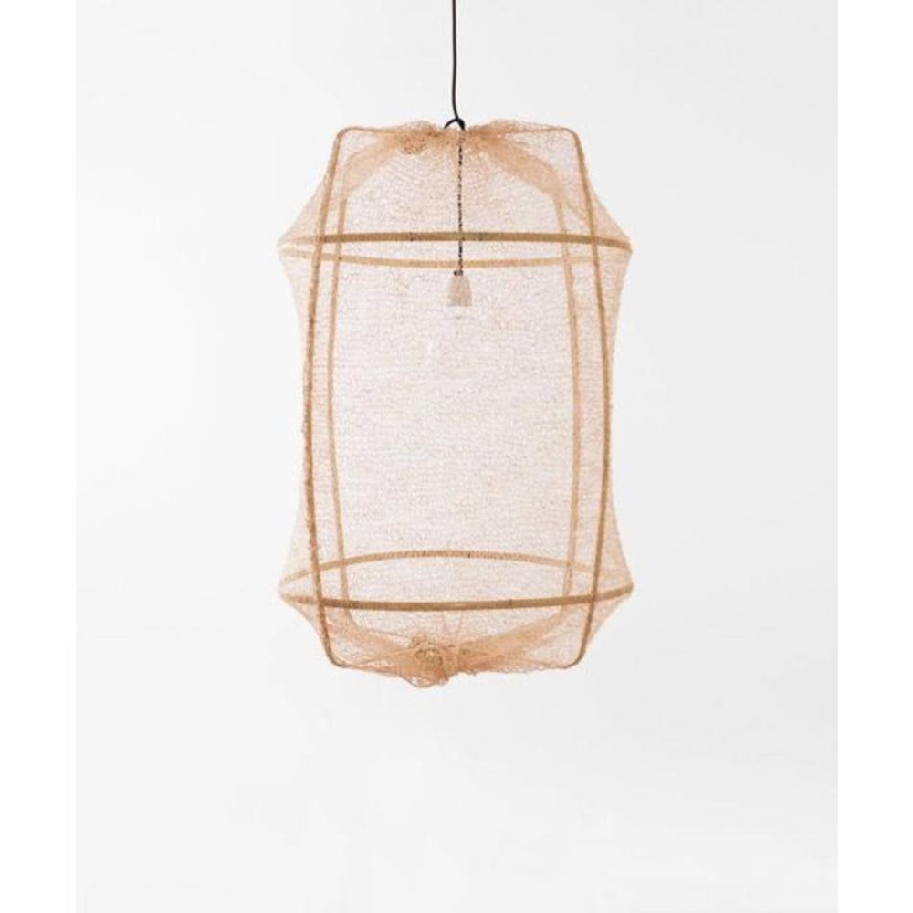 Ay Illuminate Hanglamp Z2 blond sisal net tea dyed ø67x100cm
