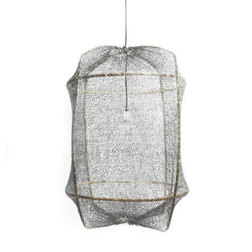 Ay Illuminate Suspension Z5 noir filet de sisal gris ø42x57cm