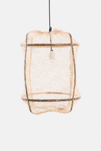 Ay Illuminate Lámpara colgante Z5 tela de té neta de sisal negro ø42x57cm