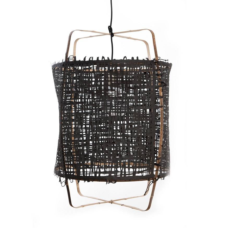 Ay Illuminate Suspension Z11 en bambou carton noir ø48,5x72,5cm