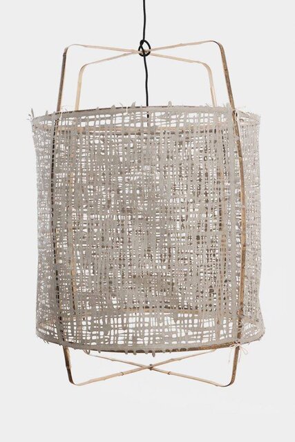 Ay Illuminate Lámpara de suspensión Z11 cartón gris bambú ø48,5x72,5cm