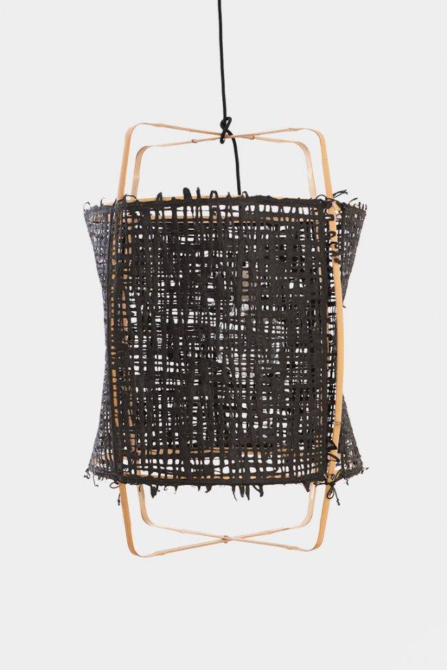 Ay Illuminate Suspension Z22 blond en bambou noir carton ø48,5x72,5cm