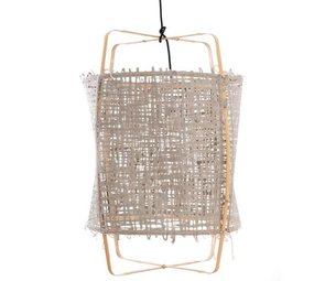 Ay Illuminate Lámpara colgante Z22 rubio bambú gris cartulina ø48,5x72,5cm Ay Illuminate Lámpara colgante Z22 rubio bambú gris cartulina ø48,5x72,5cm