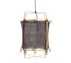 Ay Illuminate Lámpara colgante Z22 rubio bambú negro cachemira ø48,5x72,5cm Ay Illuminate Lámpara colgante Z22 rubio bambú negro cachemira ø48,5x72,5cm