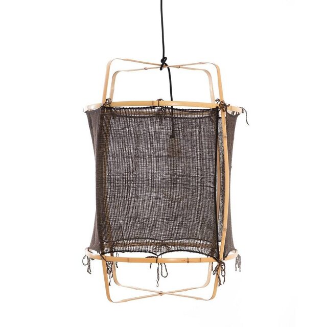 Ay Illuminate Lámpara colgante Z22 rubio bambú negro cachemira ø48,5x72,5cm
