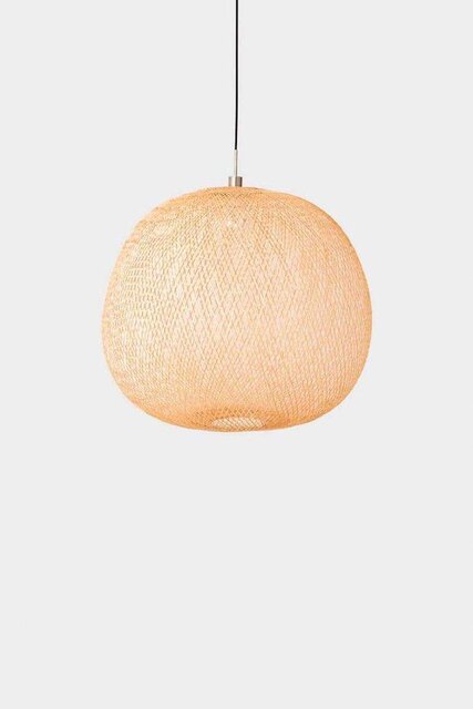 Ay Illuminate Lámpara colgante mediana de bambú color ciruela ø55cm