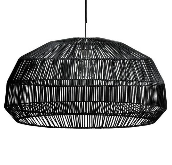 Ay Illuminate Lámpara colgante Nama 1 ratán negro ø72cm