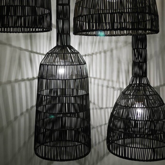Ay Illuminate Hanglamp Umut 2 zwart rotan ø30cm