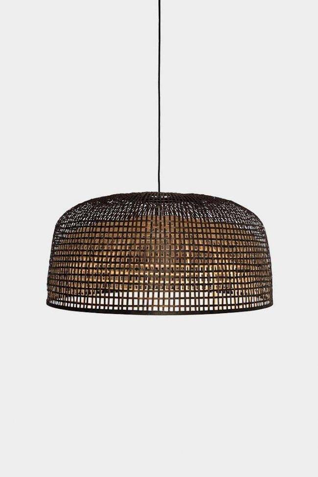 Ay Illuminate Suspension Doppio Grid en bambou foncé ø80cm