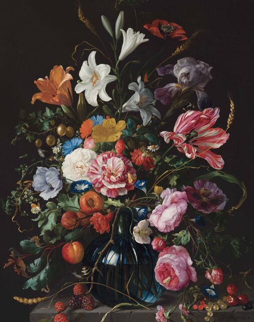 KEK Amsterdam Panel de papel tapiz Golden Age Flowers