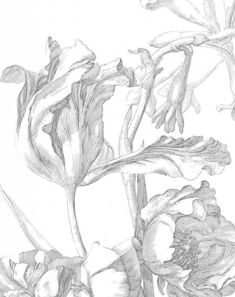 KEK Amsterdam Behangpaneel Engraved Flowers KEK Amsterdam Behangpaneel Engraved Flowers