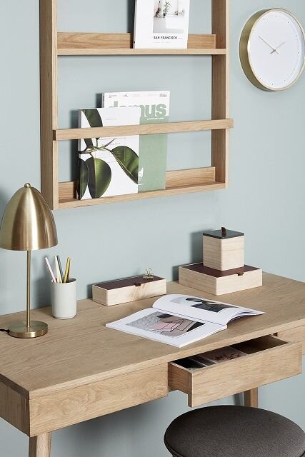 Hubsch Bureau en bois avec 3 tiroirs