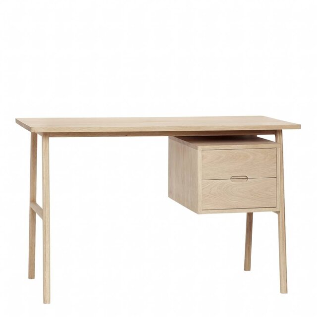 Hubsch Bureau avec 2 tiroirs de rangement en bois
