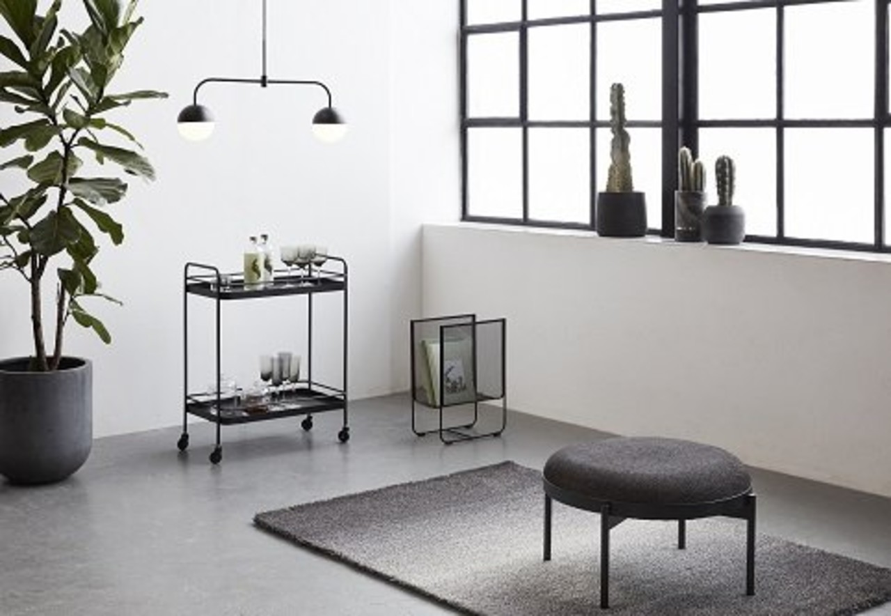 Hubsch Pouf omkring sort