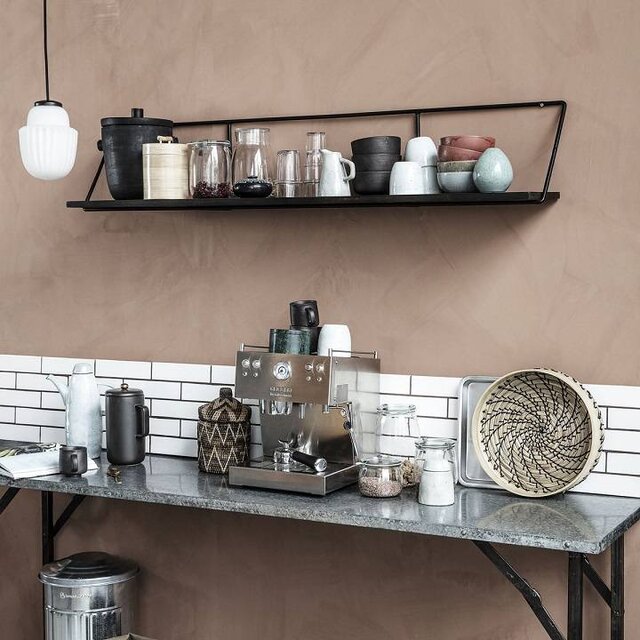House Doctor Wired wall shelf black metal