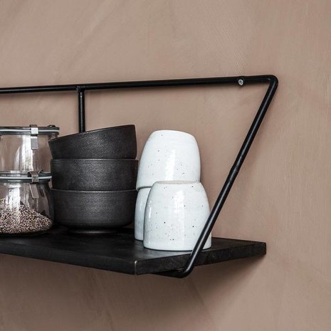 House Doctor Wired shelve black metal 130cm - LIVING AND CO.