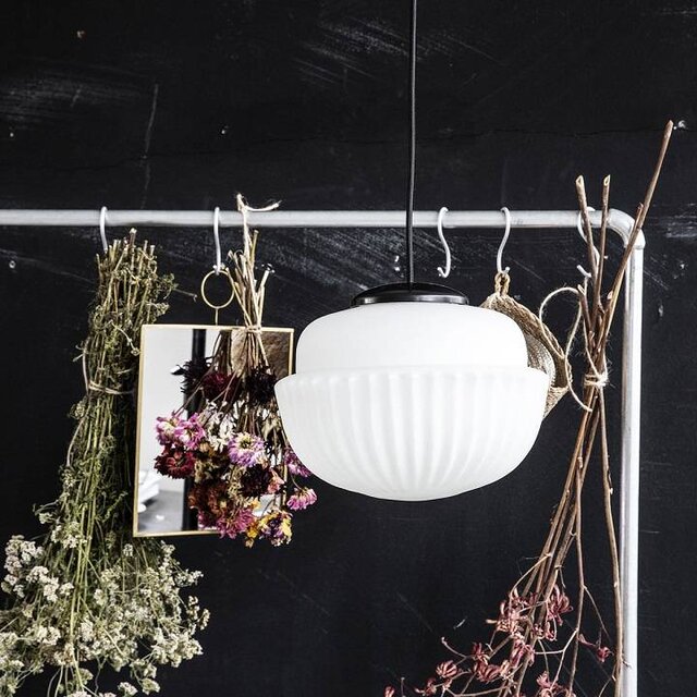 House Doctor Acorn hanging lamp white glass Ø29cm