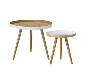 Bloomingville Table basse ensemble de deux bambou blanc Bloomingville Table basse ensemble de deux bambou blanc