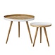 Bloomingville Salontafel set van 2 wit bamboe Bloomingville Salontafel set van 2 wit bamboe