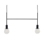 Hubsch Suspension en métal noir avec deux sources de lumière