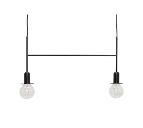 Hubsch Lampada a sospensione in metallo nero con due sorgenti luminose