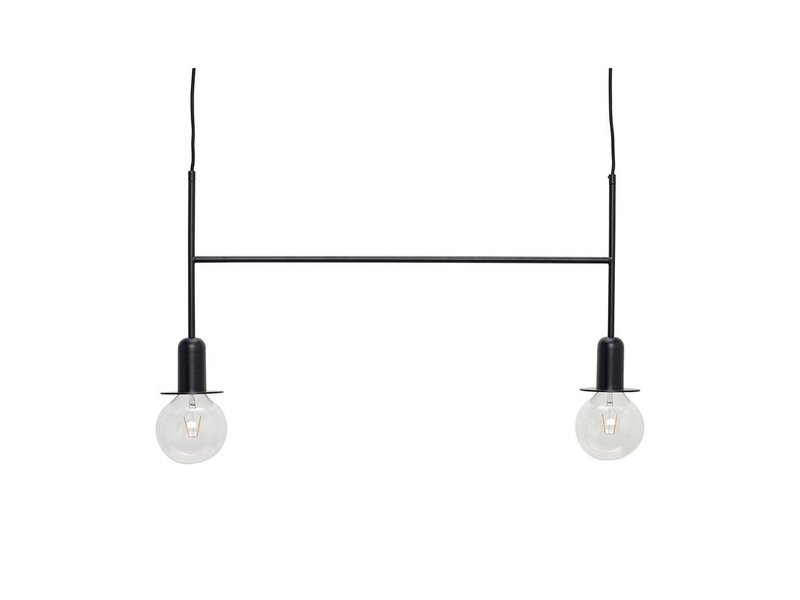 Hubsch Hanging Lamp Black Metal With 2 Light Bulbs Living And Co