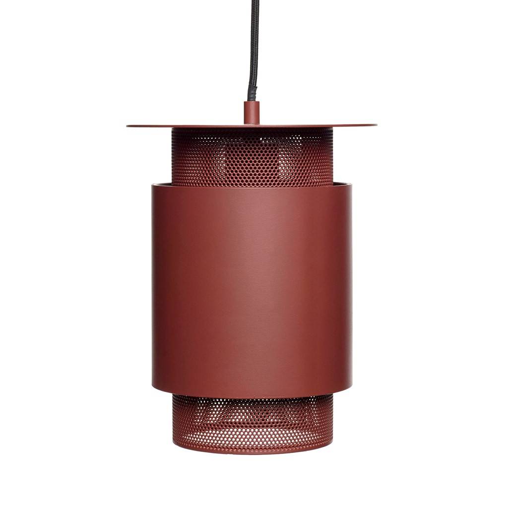 Hubsch Pendelleuchte aus rotem Metallgewebe