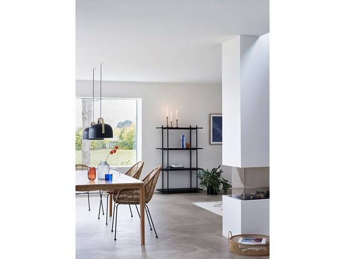 Hubsch Hanglamp zwart metaal messing