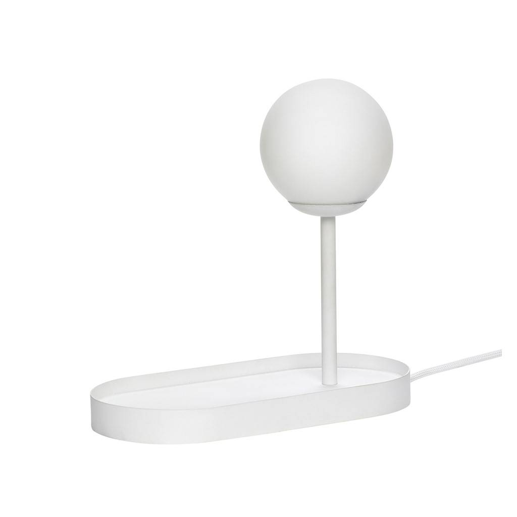 Hubsch Lampe de table en métal blanc avec ampoule