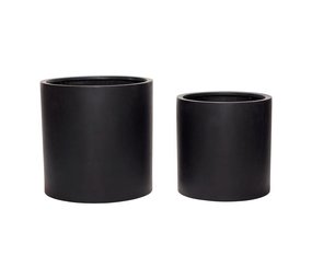 Hubsch Bloempot set zwart fiberstone Hubsch Bloempot set zwart fiberstone