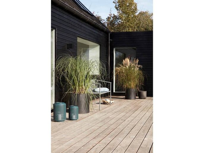 Hubsch Flowerpot set fiberstone nero