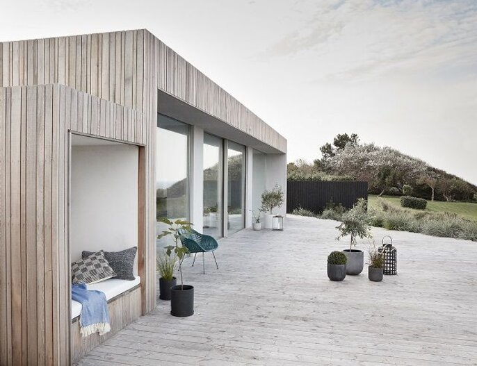 Hubsch Bloempot set naturel fiberstone