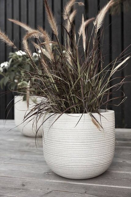 Hubsch Bloempot set naturel fiberstone